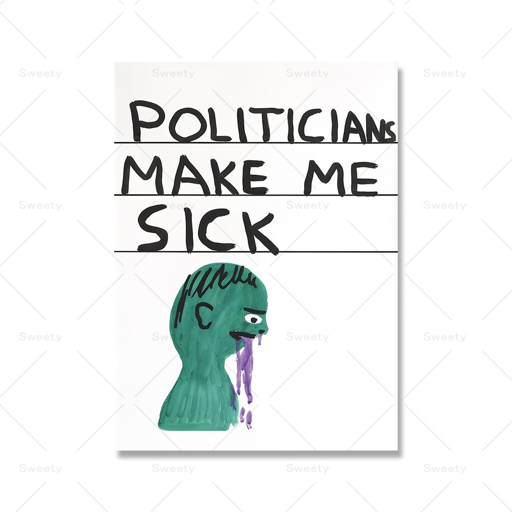 David Shrigley Rose Kytarový umělecký plakát Současný tisk Kuchyň Vtipný citát Obraz na plátně Abstraktní obrázky Domácí nástěnná dekorace