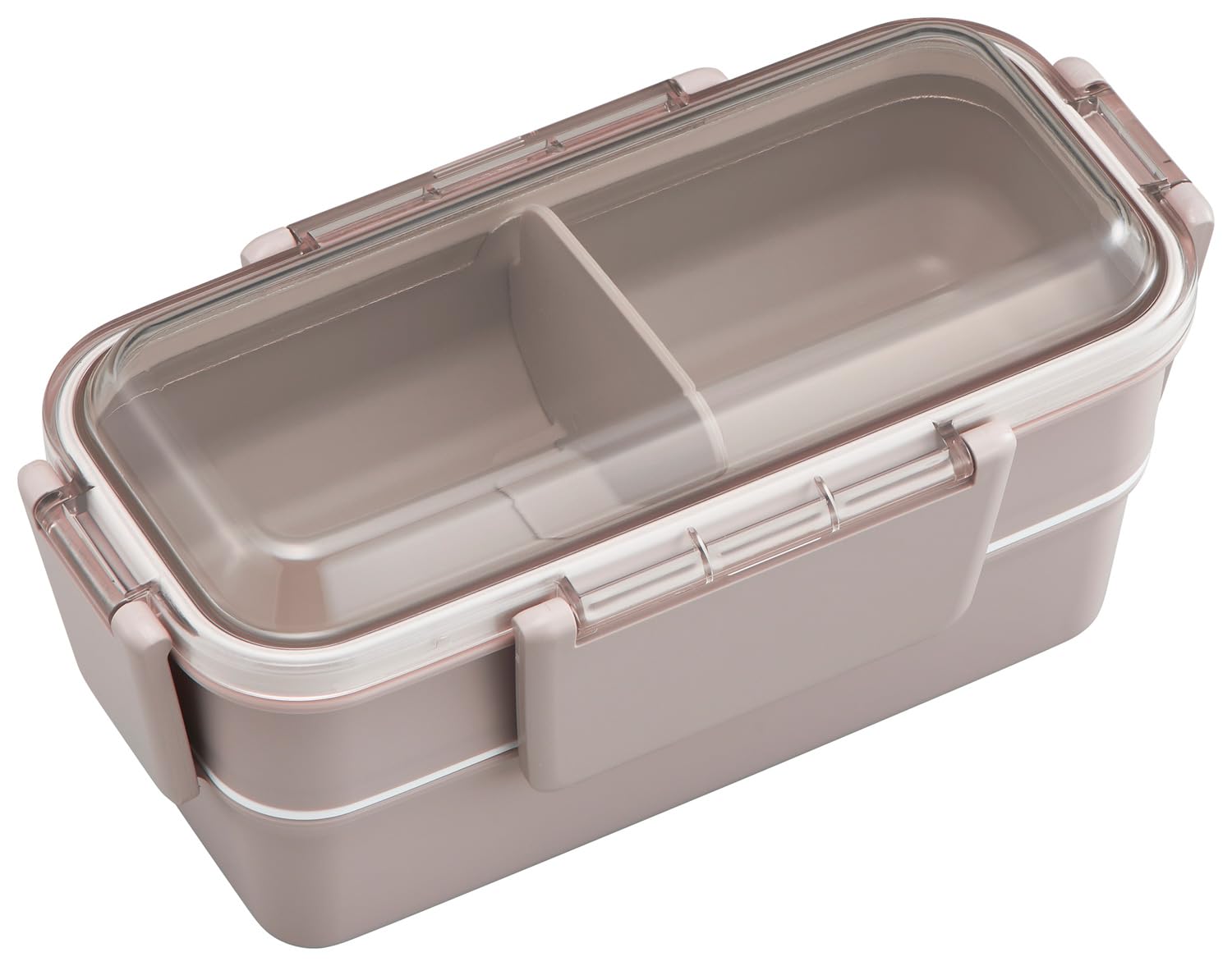 

OSK Bento Box Lunch Box with Calm Color CMC Made in Dishwasher and Microwave Safe PCW-600S, Two-Tier Dividers, 600ml, Mocha, No.3, Japan,
