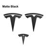 ZFX1 3pcs Car Front Rear Emblem Sticker Black for Tesla Model 3 Model Y Tail Box Auto Steering Wheel Decoration Modified Accessories