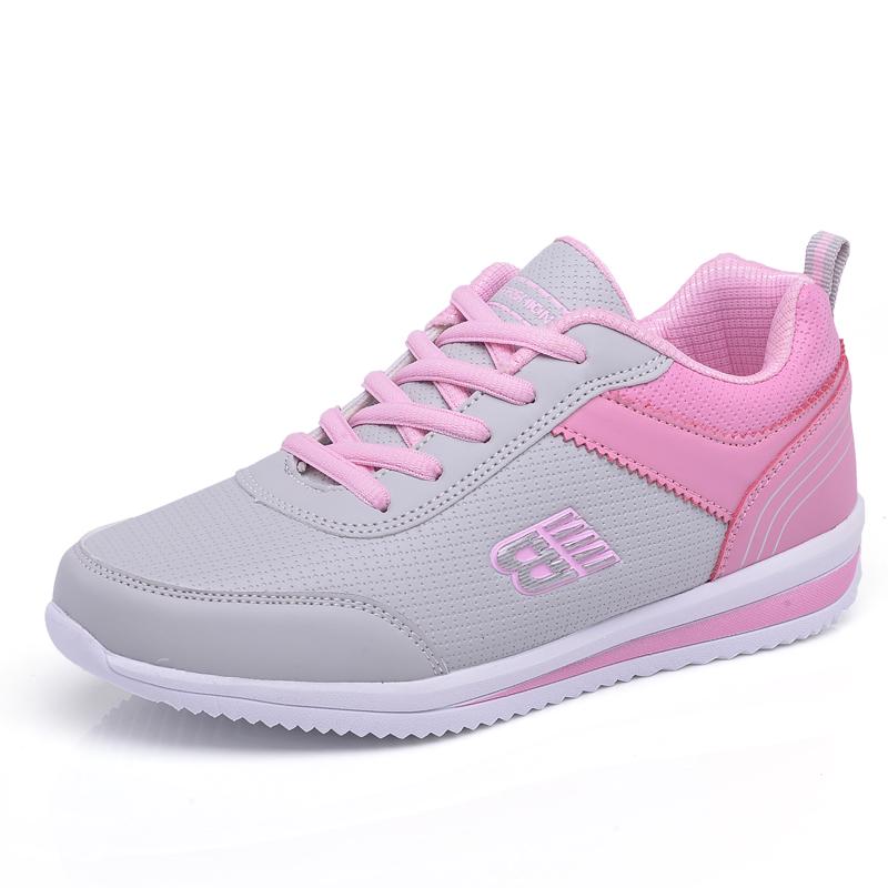 PU Leather Women's Sneakers Fashion Running Sports Shoes Outdoor Training Jogging Shoes Non-slip Walking Shoes Flats