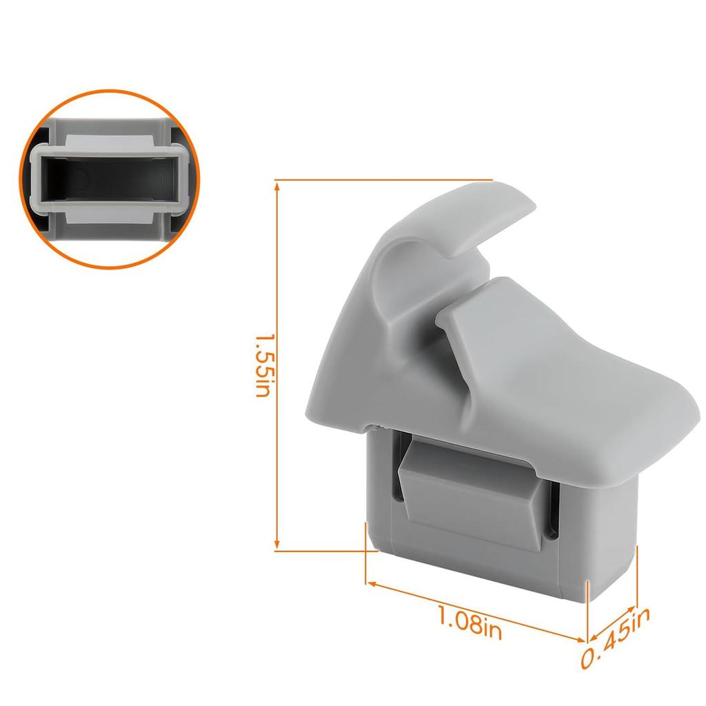 2pcs Grey Sun Visor Retainer Clip Holder MR654343 Sun Visor Hook Clip Bracket Replacement For Mitsubishi Lancer 2006-2017