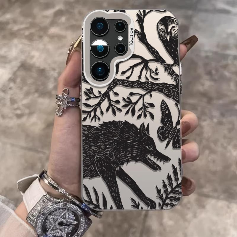 

Creative Sketch Forest Phone Case For Samsung Galaxy S25 S24 S23 S22 S21 Ultra Plus FE S20 Note 20 Ultra Cover Case Funda Bumber Samsung S23 Ultra