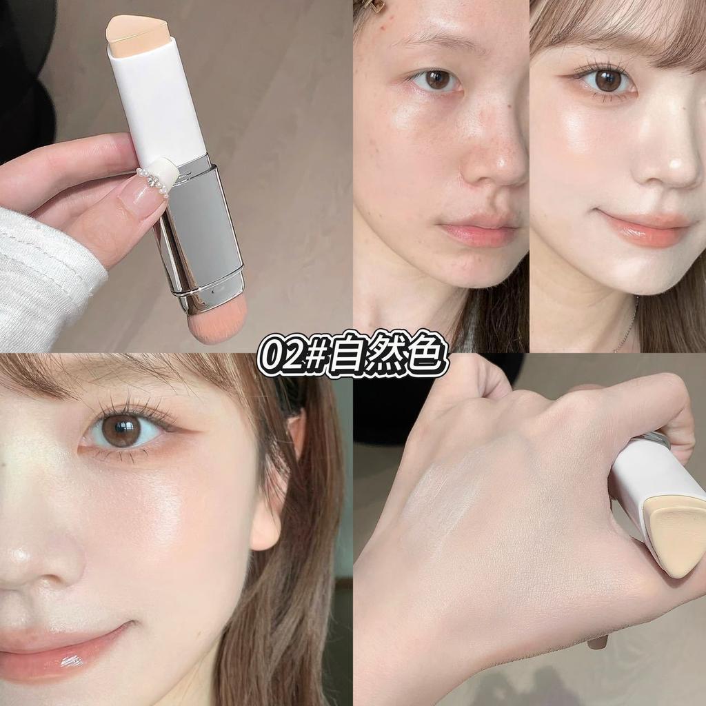Lazy Girl Foundation Stick Natural Matte Dual-Ended with Brush Smooth Application Easy To Blend Natural-Looking Lightweight and Concealing Base Makeup