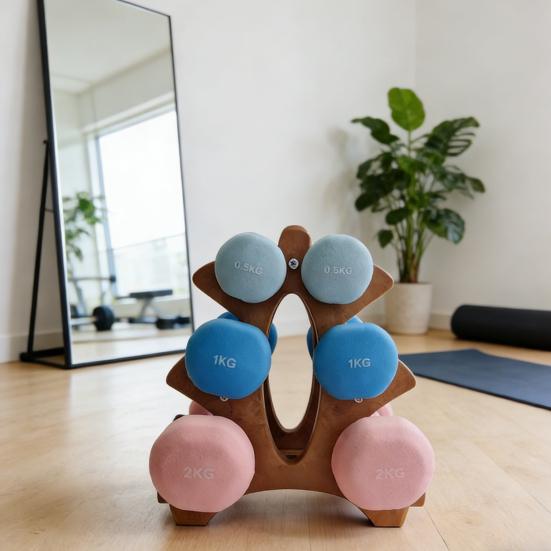 3-Tier Small Dumbbell Rack Heavy Duty Weight Organizer Holder Home Gym Space Saving Dumbbell Storage Stand