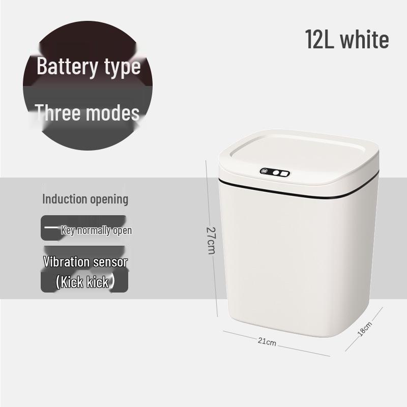 2026 Stylish Induction Trash Can: 16L Large Smart Bin with Odor-Sealed Lock for Home Use