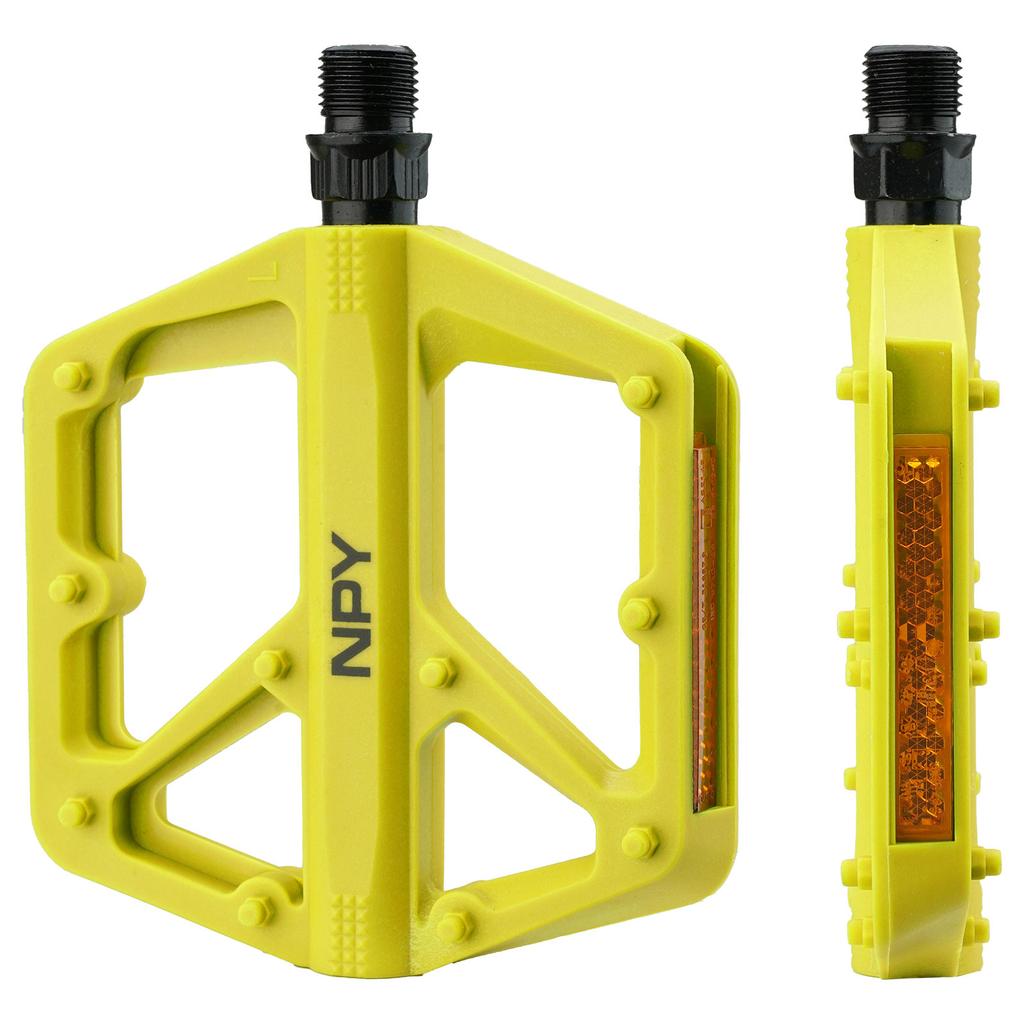 NPY NEW Double DU Bearing Bike Pedals with Reflector for Mountain Road Cycling Flat Bicycle Platform Pedals Cycling Accessori 6