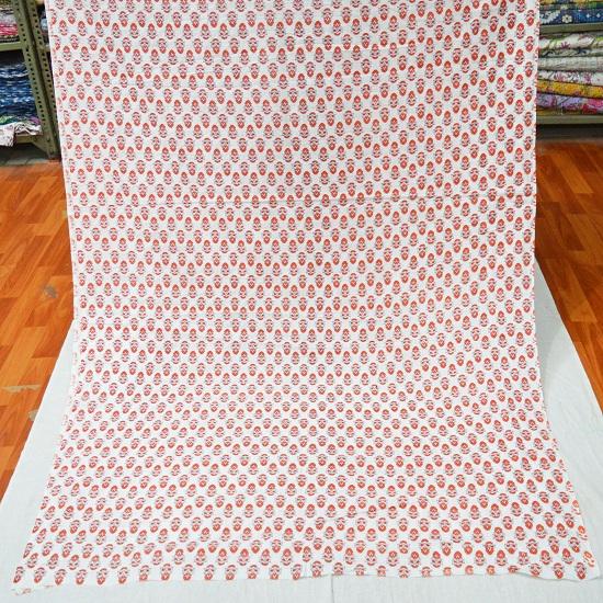 

Мягкая хлопчатобумажная ткань с индийским ручным принтом, легкий вес, 100% хлопок, ткань с принтом Джайпури, ткань для рукоделия на 5 ярдов, белая