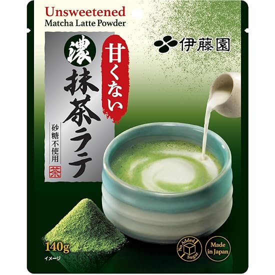 Ito En Unsweetened Rich Matcha Latte 140g Powder Stand-Up Pouch with Zipper B0GLL8JP68