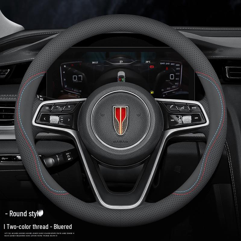 Genuine Leather Steering Wheel Cover for Hongqi H5, HS5, H6, HS3, H9, HS7, HS6, HQ9, EQM5, and O5