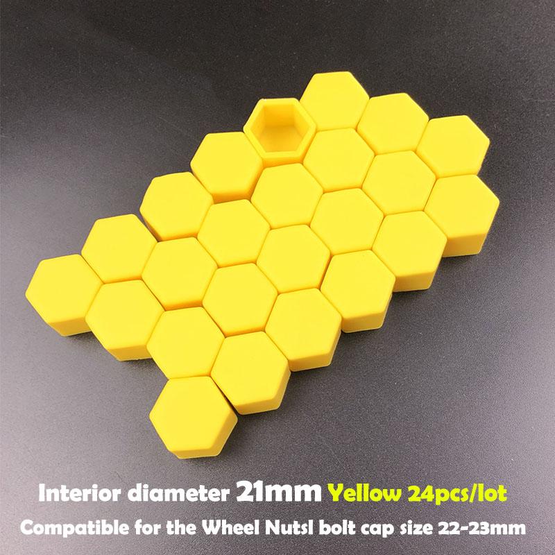 24pcs/package 17/19/21mm Silicone Hexagonal Socket Car Wheel Hub Screw Cover Nut Caps Bolt Rims Exterior Decoration Protection