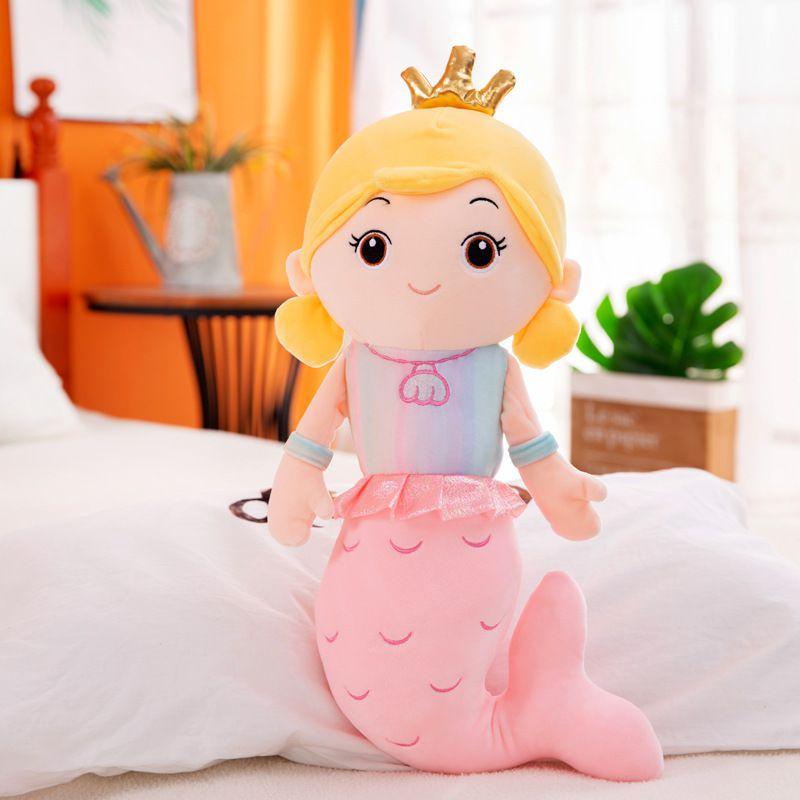 Adorable Crown Mermaid Stuffed Toy Doll Perfect For Kids Birthday Gifts And Playtime