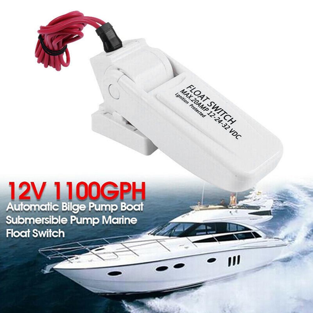 Submersible Automatic Bilge Pump Float Switch 12-32V Automatic Bilge Water Pump Float Switch 1100GPH for Marine Boat Accessories