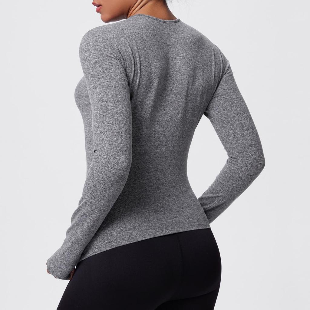 Cross-Border Slim-Fit Long Sleeve Yoga & Fitness Top for Women