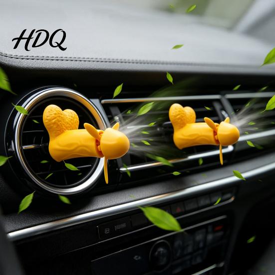 Fun Car Vent Decoration Funny Air Freshener Clip Novelty Aromatherapy Diffuser Rotating Propeller Automotive Outlet Fan for Interior Accessories