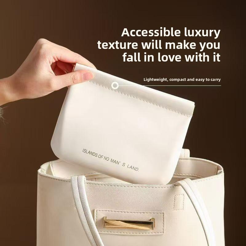 Automatically Closed Mini Portable Digital Bag PU Leather Earphone Case Wireless Earbuds Headphones Data Cable Storage Bag