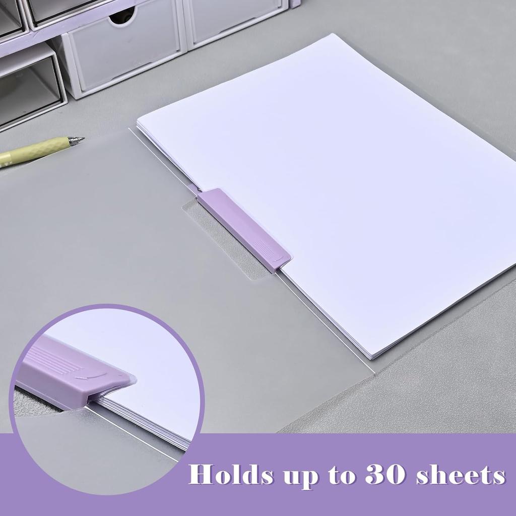 BAYTORY 5Pcs Clear Report Covers with Swing Clip, Report Folder for A4 & Letter Size Paper, Plastic Folders with Clip, Presentation Binder for School