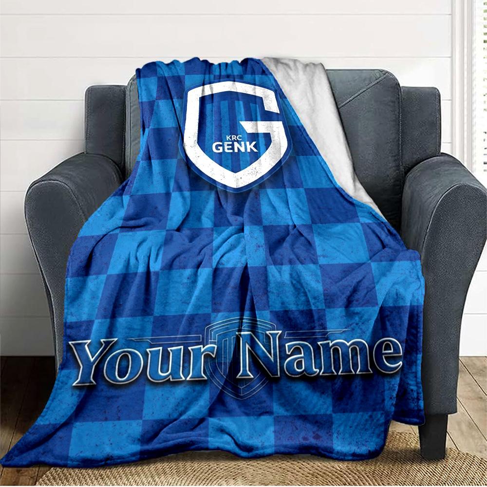 Name Custom KRC Genk Print Flannel Blanket High Quality Warm Comfortable Cover for All Seasons Perfect for Gifts Home Decor