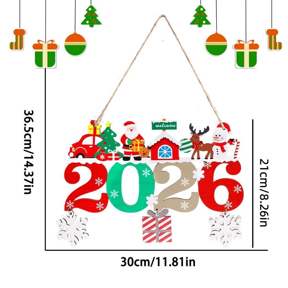 Wooden Christmas Wooden Pendant Cartoon DIY Ornament Christmas Decoration Handicrafts Hanging Style Xmas Tree Ornament Home Door