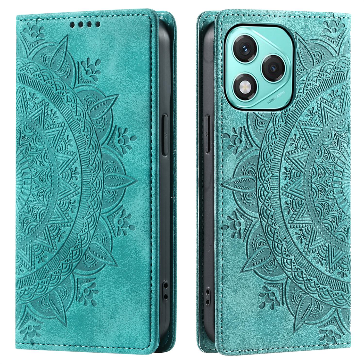 

Стиль-010 Чохол для Honor 400 Lite Магнітна застібка Шкіряний чохол для телефону З тисненням візерунком Mint Green