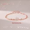 2022 Korean Double Layer Cherry Blossom Sparkling Diamond Bracelet - Light Luxury Gift for Women