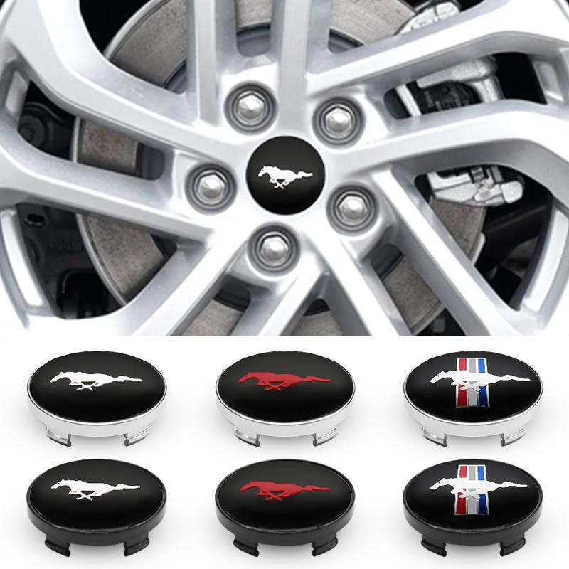 4 Stück 56mm 60mm Auto Radnabenkappe Felgenabdeckung Logo Aufkleber Für Ford ST Fiesta Focus Mk2 3 4 Edition Mondeo Fusion FOOSE Mustang