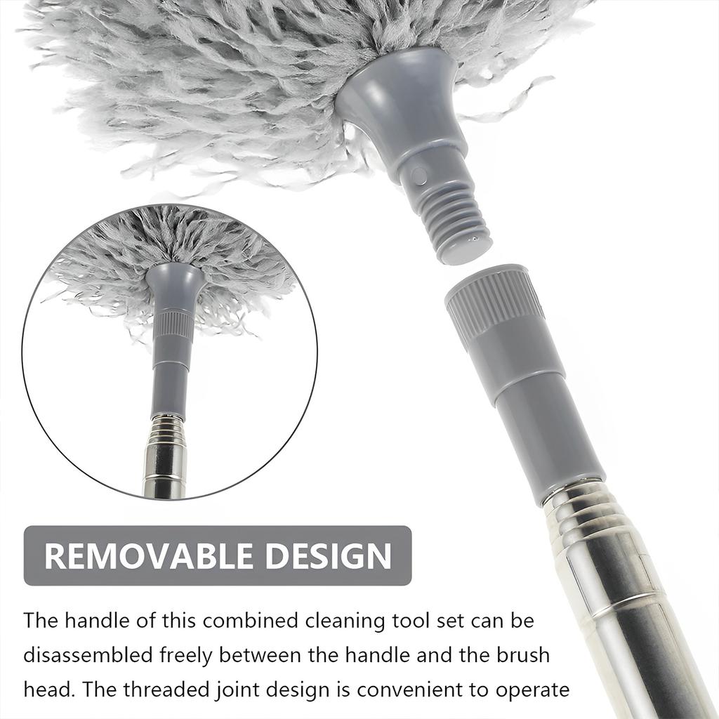 4Pcs Long Handle Microfiber Duster Brush Set Scalable Bedside Duster Brush For Sofa Bed Furniture Cars Corner Home Cleaning Tool