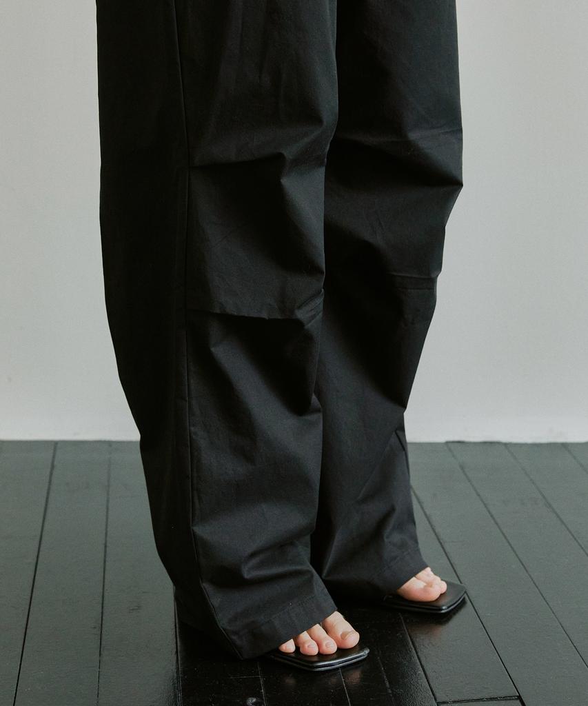 IHR Back Pleated String Pants / Black