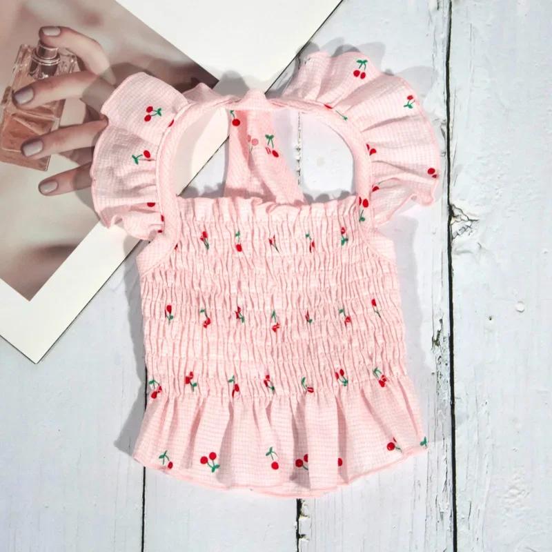 

Summer Dog Dress Cat Puppy Skirt Chihuahua Yorkshire Pomeranian Shih Tzu Maltese Poodle Bichon Dog Clothes Chiffon Dresses xxs 3XL розовый