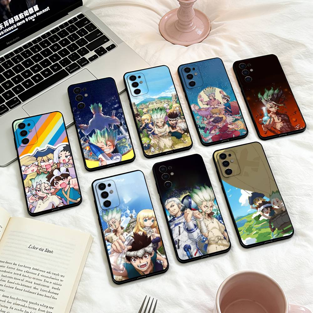 Anime Dr. S-STONE Phone Case For Samsung S25,24,23,22,30,21,10,9,Ultra,Plus,Lite,FE,4,5 G Soft Black Case