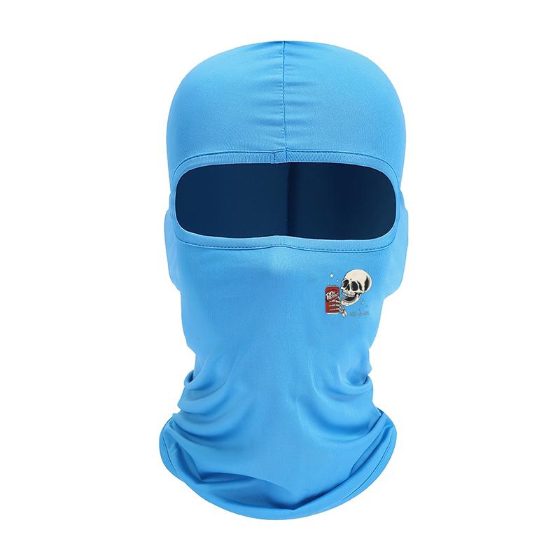 

Skull print balaclava hat suitable for all seasons, suitable for both men and women, riding hat suitable for windproof One Size синій