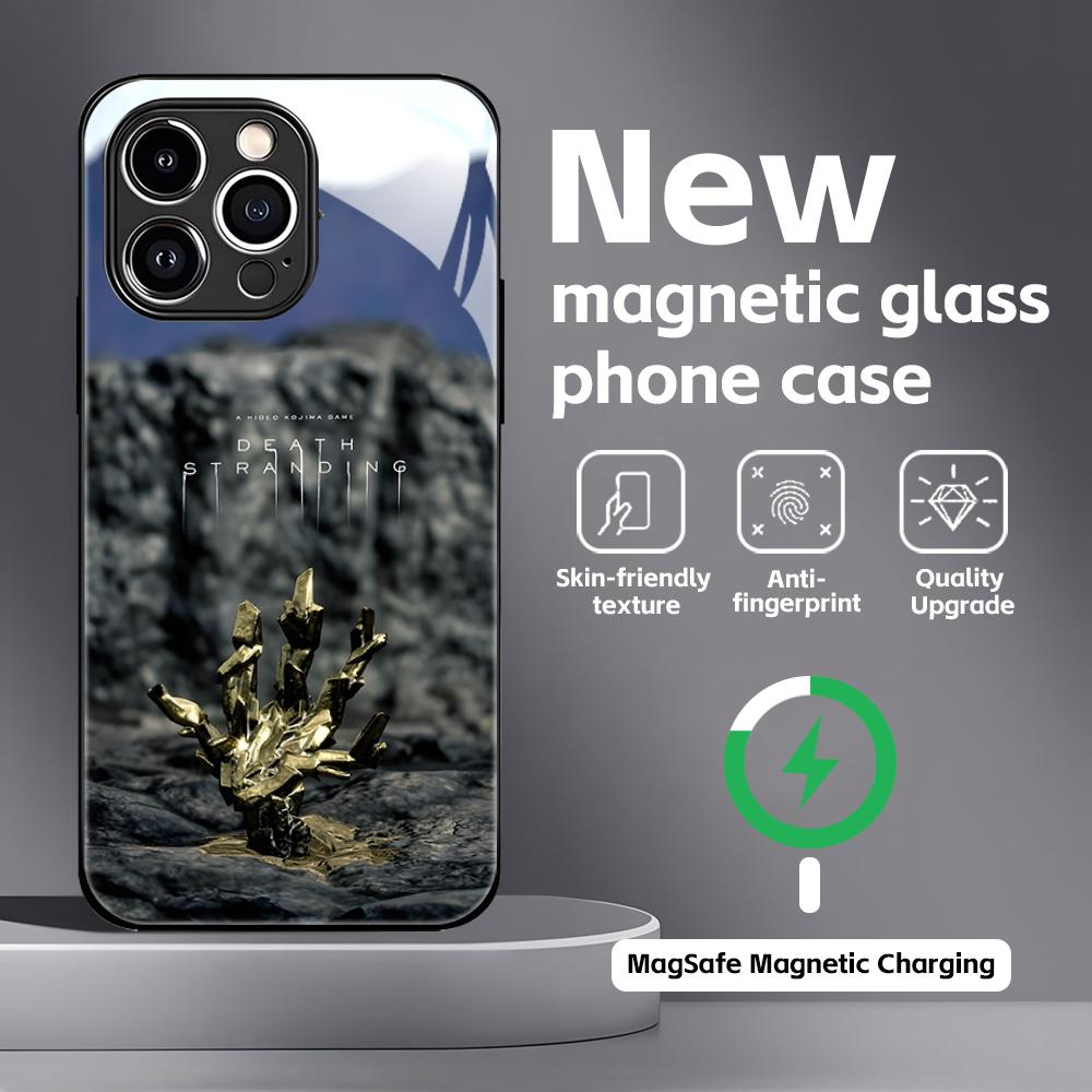 hot game D-Death S-Stranding Phone Case For iPhone 16 15 14 13 12 11 X XR XS 8 Plus Mini Pro Max Glass Magnetic Case
