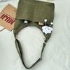 Tote Bag Velvet Large Capacity Shoulder Commuter Student Messenger Bag Slack Cloth Bag Luggage