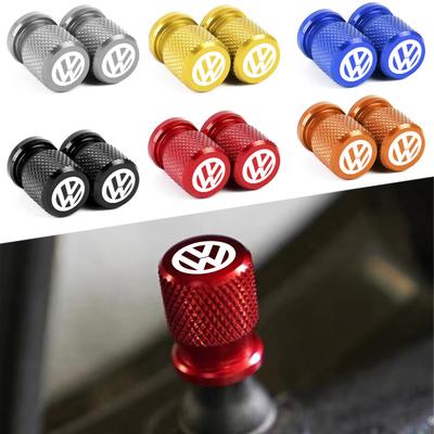 Für VOLKSWAGEN 4 Stück Auto Rad Reifen Ventilkappen Aluminium Luftdichte Abdeckungen Abzeichen Emblem für VW Volkswagen Golf Polo Passat Tiguan Nach