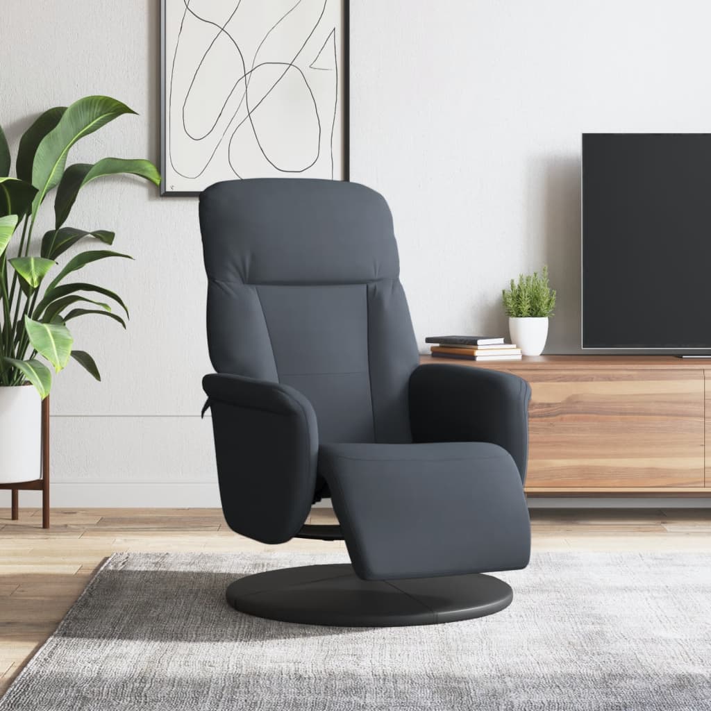 Recliner Chair with Footrest Dark Gray Velvet
