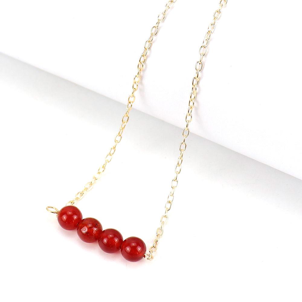 Simple Wind Crystal Round Bead Necklace Female Bohemian Wind Necklace Amethyst Bead Necklace N159
