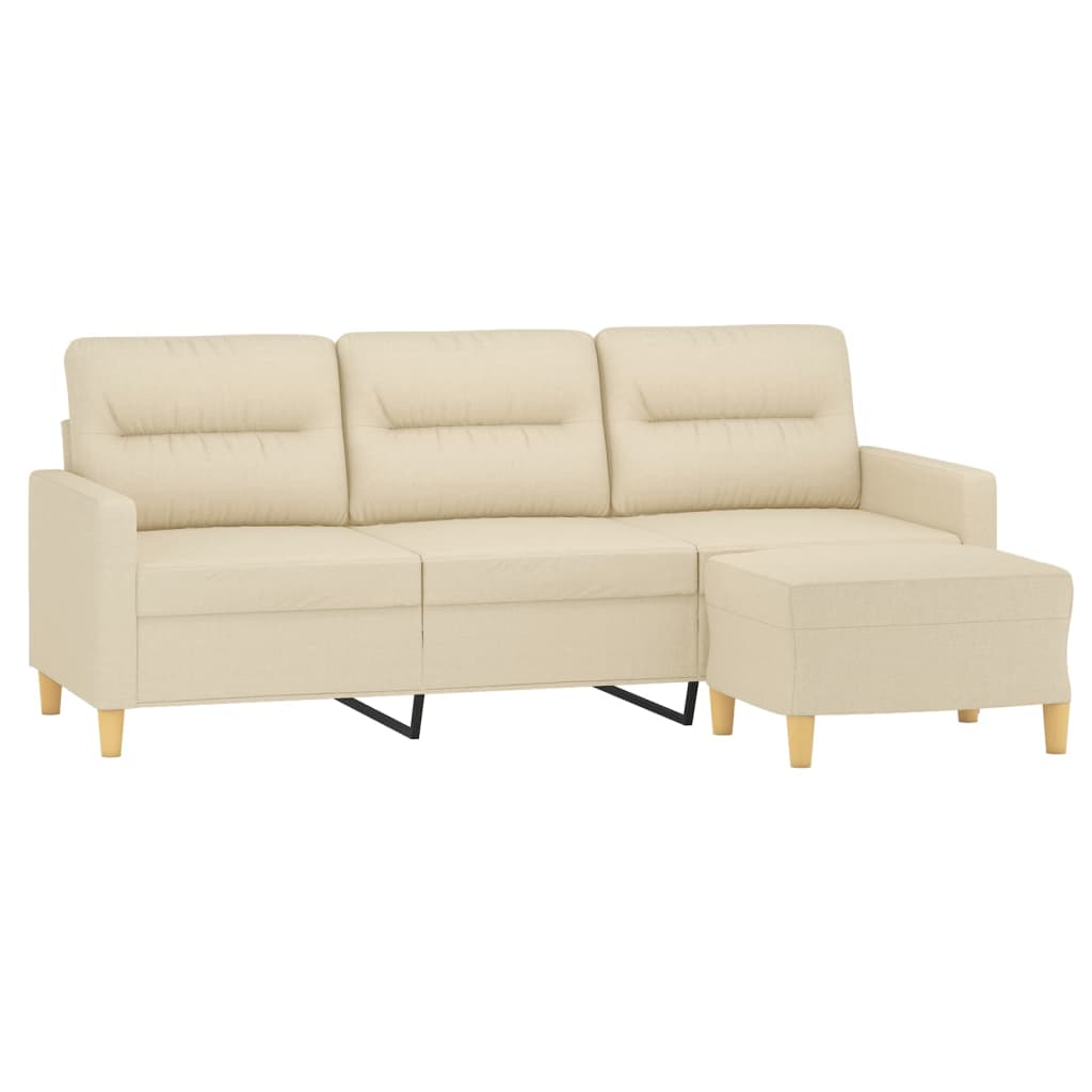 Vidaxl Sofa 3-Osobowa, Kremowa, 180 Cm, Tapicerowana Tkaniną