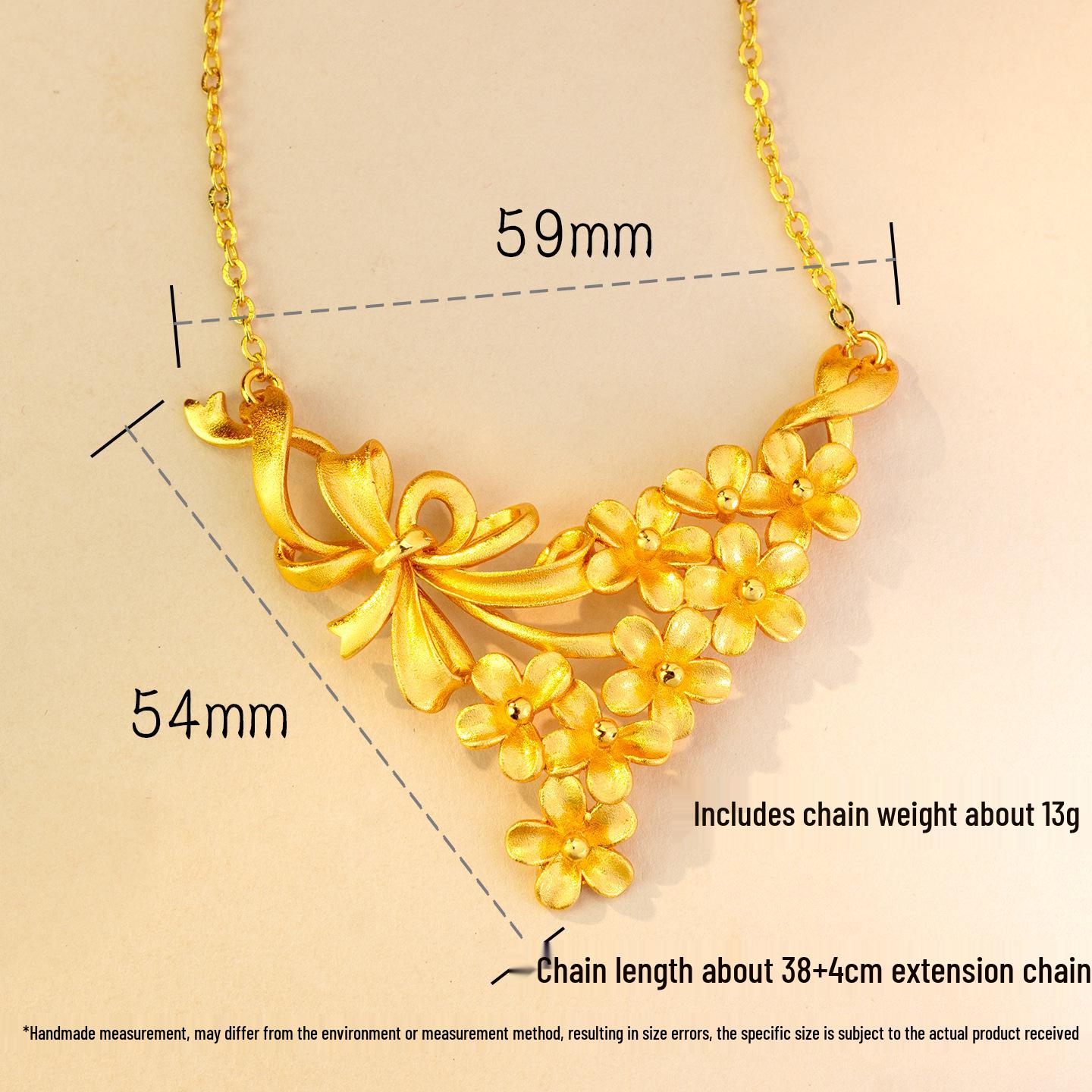 

Floral Bow Imitation Gold Necklace for Women - Elegant Wedding and Fashion Jewelry