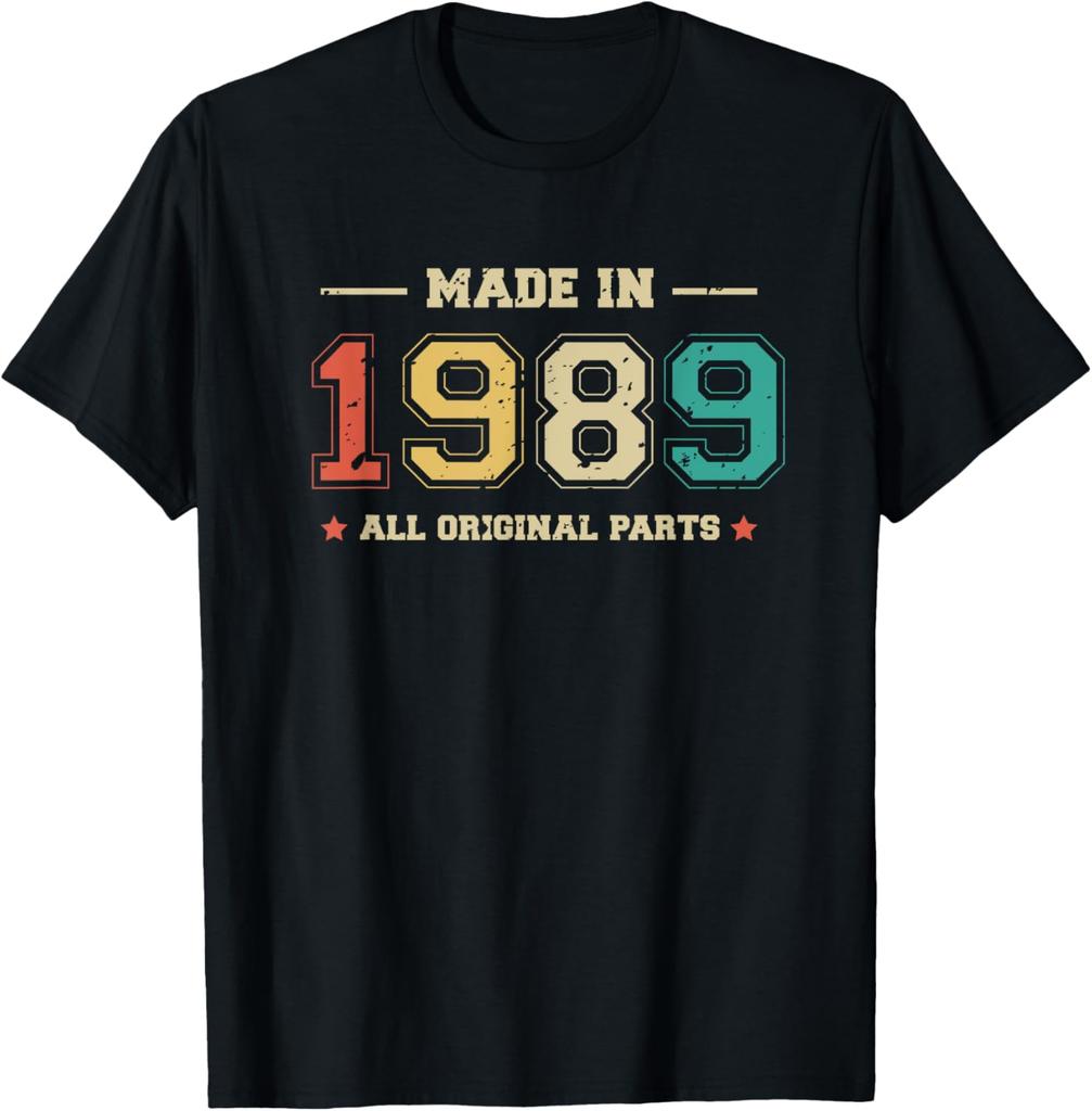 Hecho en 1989 Todas las Piezas Originales Divertida Camiseta de Cumpleaños Nacido en 1989 Unisex Verano Ropa de Calle Tops Ropa de Calle Camisas
