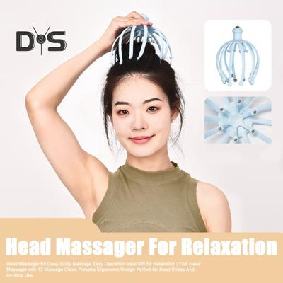 Octopus-Kopfmassagegerät mit 12 Massagekrallen, tragbares ergonomisches Design, einfache Bedienung, Gerät zur tiefen Kopfhautmassage