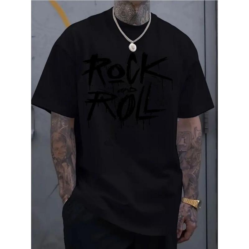 Short-Sleeved Casual for Men Featuring Print, Made from Stretchy And Comfortable , Ideal for Sports, Everyday Casual -  Regular Fit Crew Neck