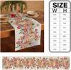 Easter Bunny Floral Linen Table Runner Holiday Party Decor Reusable Farmhouse Kitchen Dinning Table Runner Easter Decorations