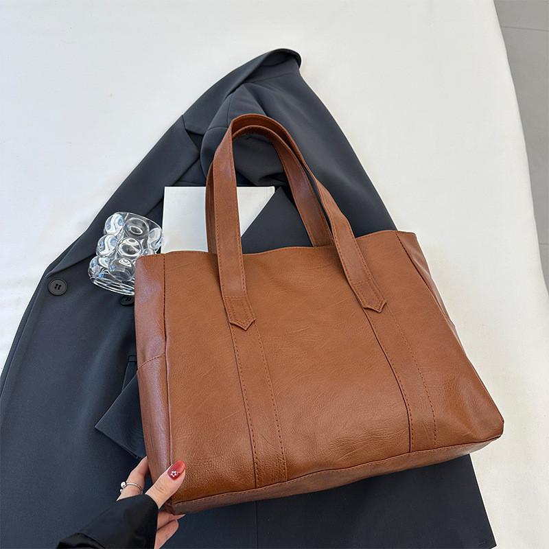 Stylish Pu Tote Bag With Soft Leather Feel Spacious Casual Shoulder Bag In Trendy Colors