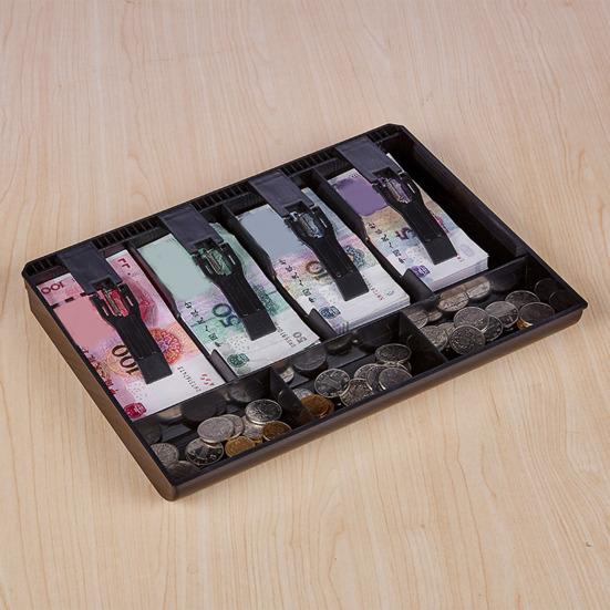 Pokladna Zásobník na peníze s kovovou sponou 4 přihrádky Pokladna Bezpečná peněženka Design Praktická výměna vložky do pokladny