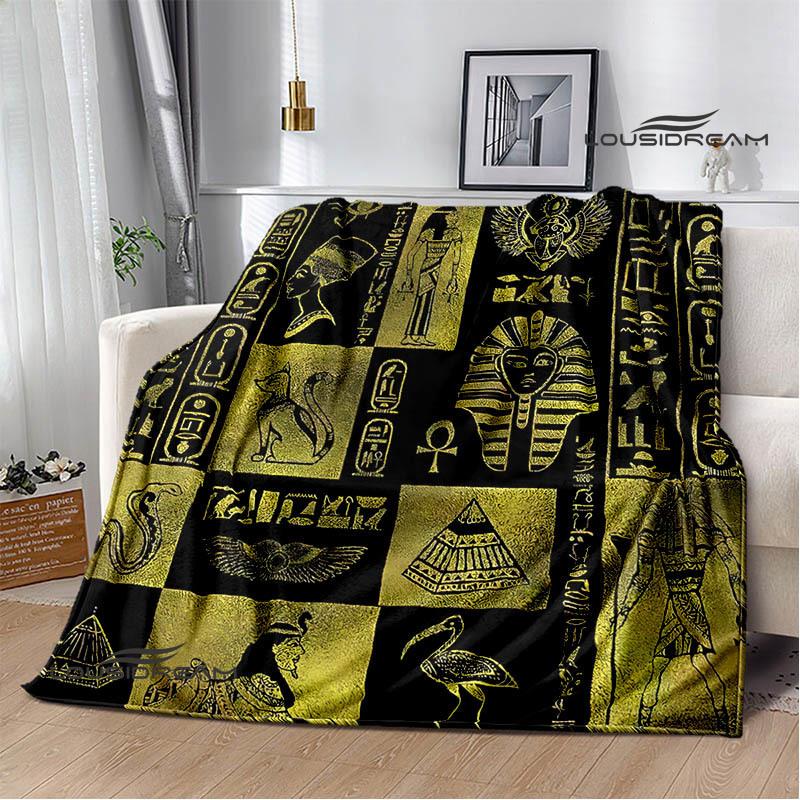 Egyptian pictograph symbol printed blanket Picnic blanket Warm Flannel blankets Home bed linings blankets for beds Birthday Gift