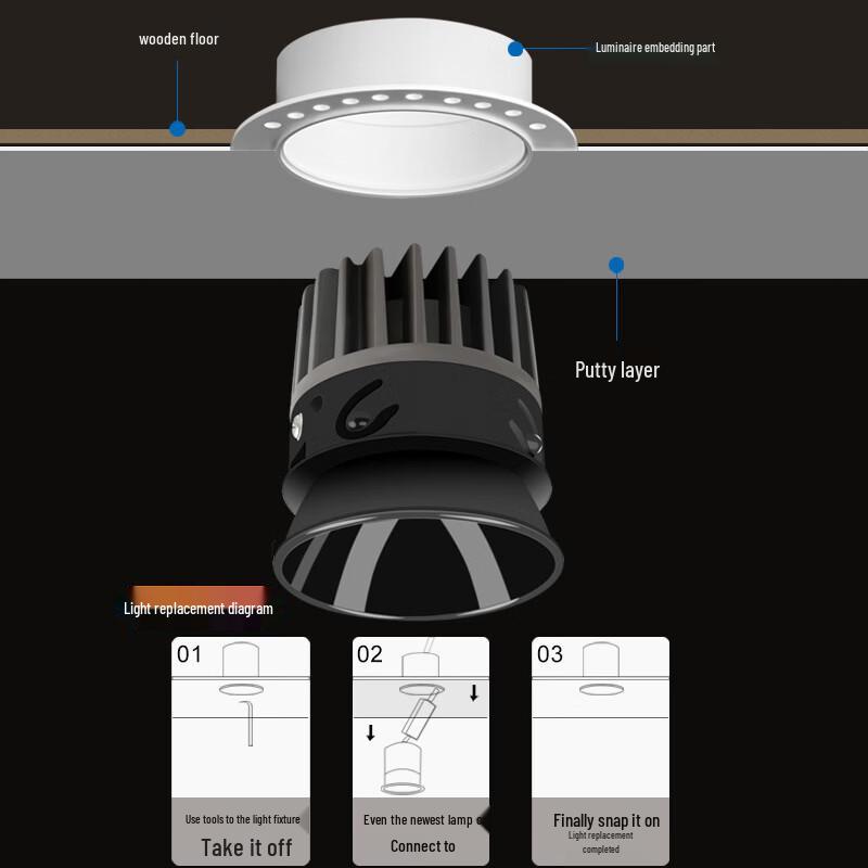 NuFeng Borderless COB Anti-Glare LED Downlight