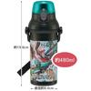 Skater Children's Plastic Water Bottle 480ml One Push Open/Close Antibacterial Child Friendly Lightweight Antibacterial Treatment Made In Japan Shinka