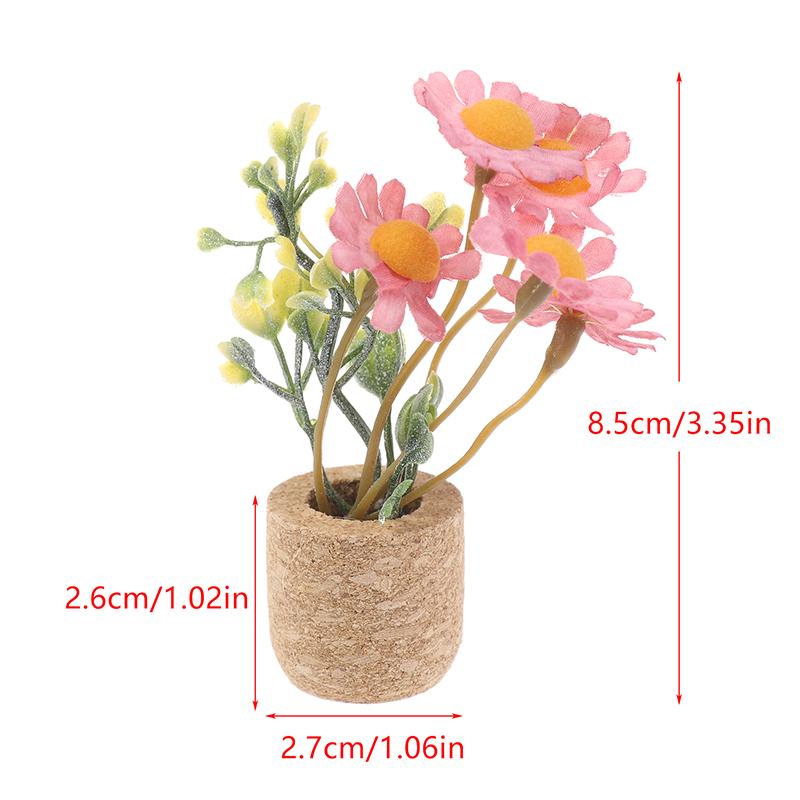 1/12 Dollhouse Simulation  Plants Potted Model Doll Home Miniatur Flower Decor Toy Micro Landscape Garden Plants Ornament