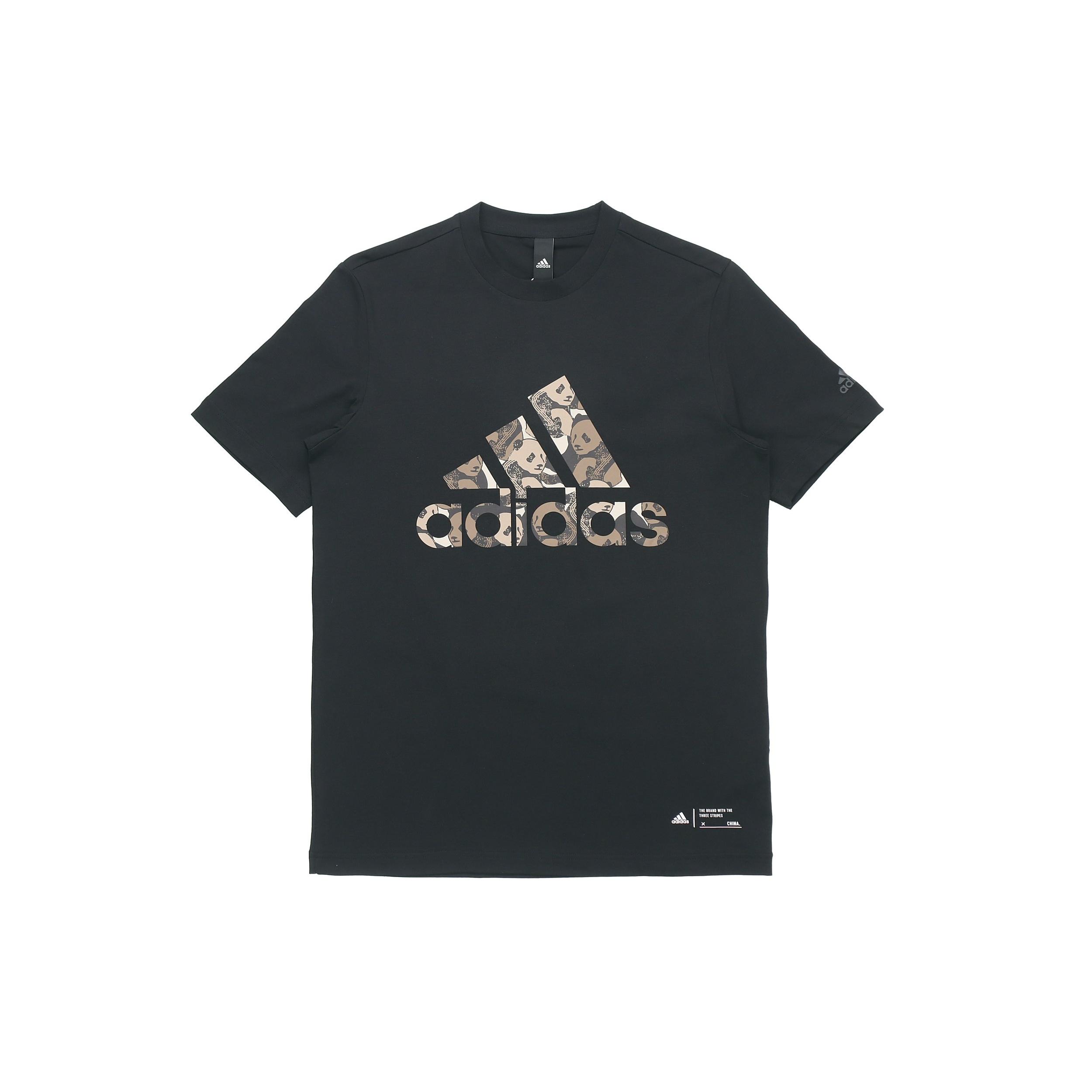 adidas China Tee M Panda Crew Neck Sports Short Sleeve Black Unisex GP1850 XXS