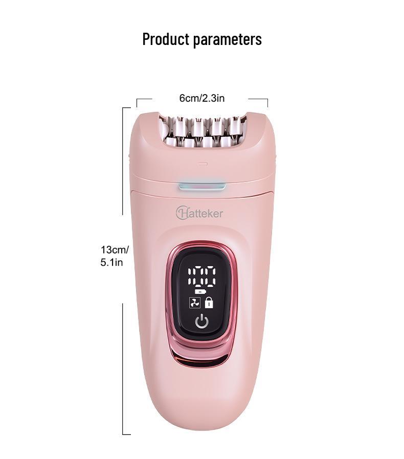 Hatteker 5-in-1 Epilierer & Trimmer Set für Frauen für Achseln, Beine und Intimbereiche.