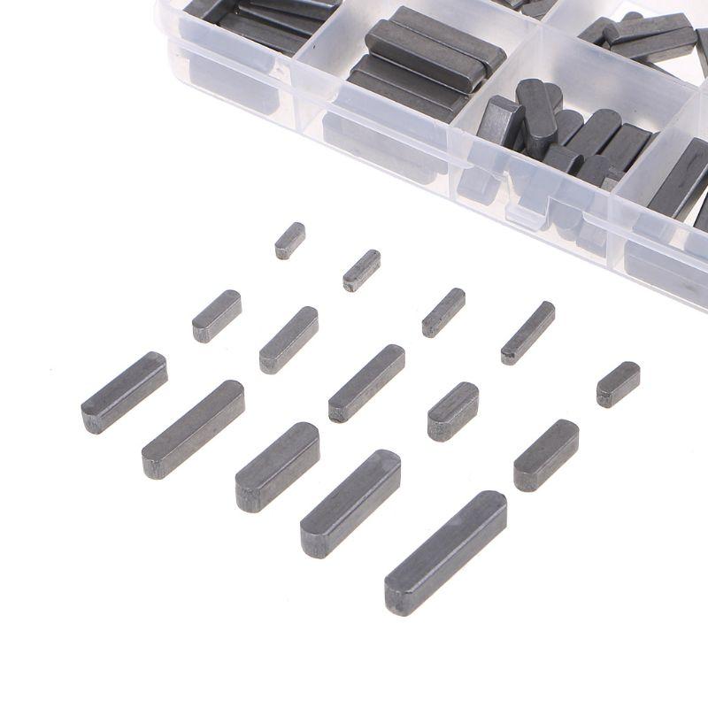 140 Pcs 0.31-1.18'' Parallel Drive Shaft Keys Round Ended Feather for Key Assortment Set for Shaft Type Fastening Connec